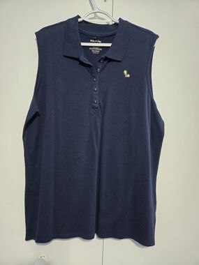 NWT White Stag Sleeveless Polo Top Navy Blue Stretch Knit Size XXL 2X 20